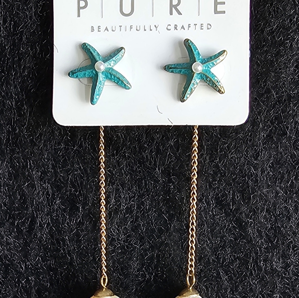 Starfish Seashell Earrings